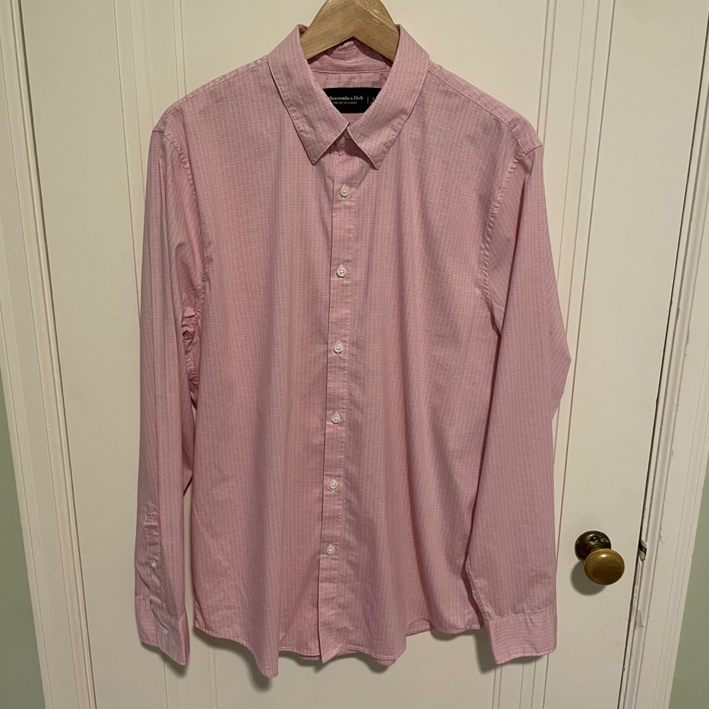 Abercrombie The A&F Go To Button Up Shirt Large Pink